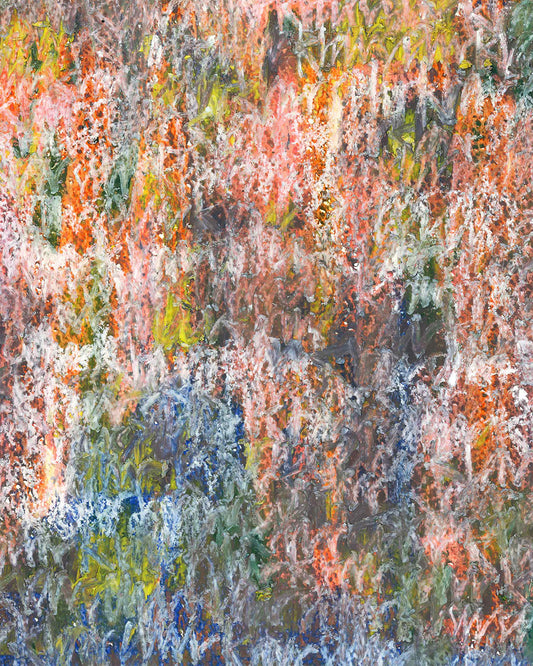 Detail eines chirografischen Unikats in Kreide und Ölpastell auf Karton