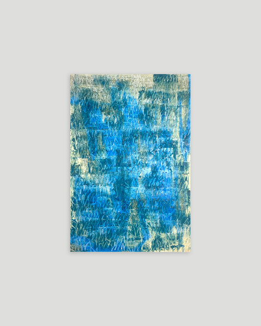 Chirografisches Unikat in Kreide und Ölpastell auf Karton, ungerahmt auf hellgrauem Hintergrund