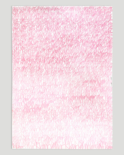 Chirografisches Unikat in Ölpastell auf weißem Papier, ungerahmt vor hellgrauem Hintergrund