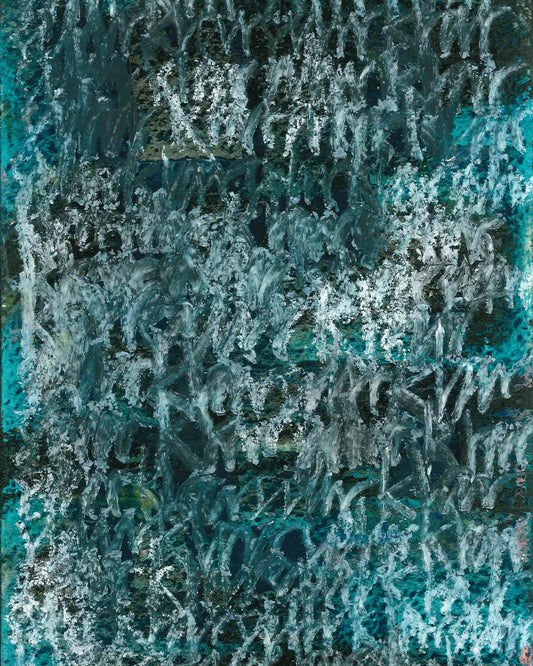 Detail eines chirografischen Unikats in Kreide und Ölpastell auf Karton