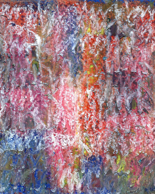 Detail eines chirografischen Unikats in Kreide und Ölpastell auf Karton