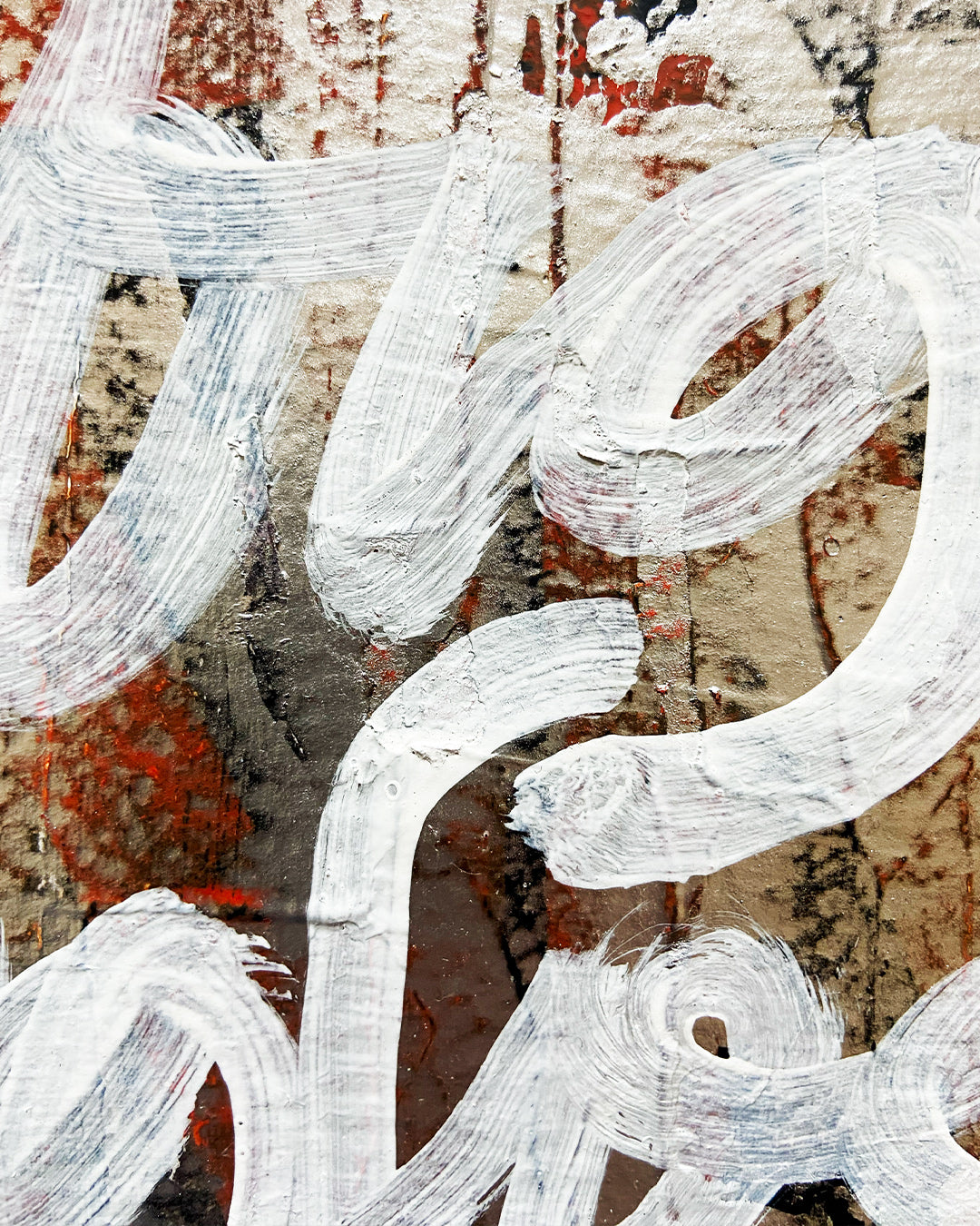 Detail eines chirografischen Mixed-Media-Unikats auf Karton