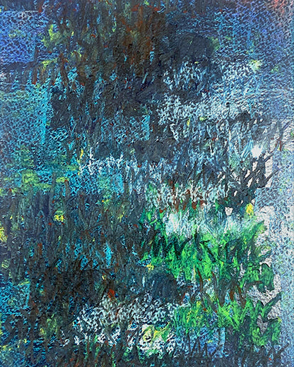 Detail eines chirografischen Unikats in Kreide und Ölpastell auf Karton