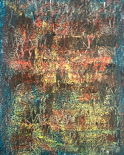 Detail eines chirografischen Unikats in Kreide und Ölpastell auf Karton