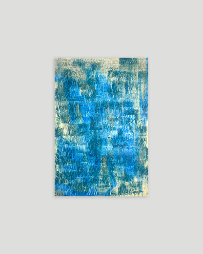 Chirografisches Unikat in Kreide und Ölpastell auf Karton, ungerahmt auf hellgrauem Hintergrund