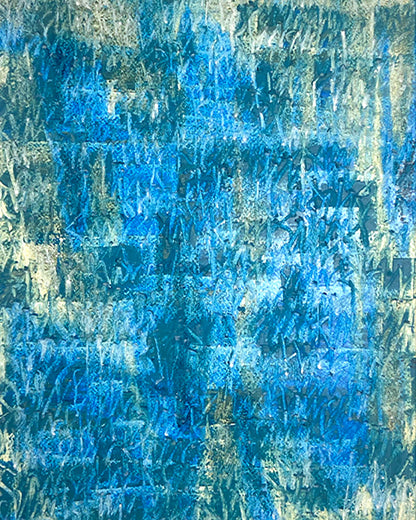 Detail eines chirografischen Unikats in Kreide und Ölpastell auf Karton