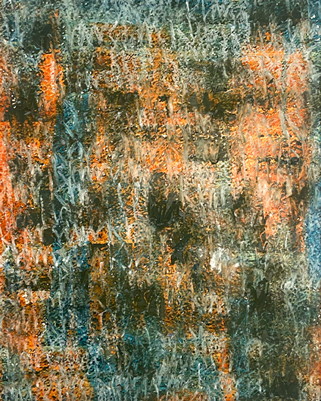 Detail eines chirografischen Unikats in Kreide und Ölpastell auf Karton